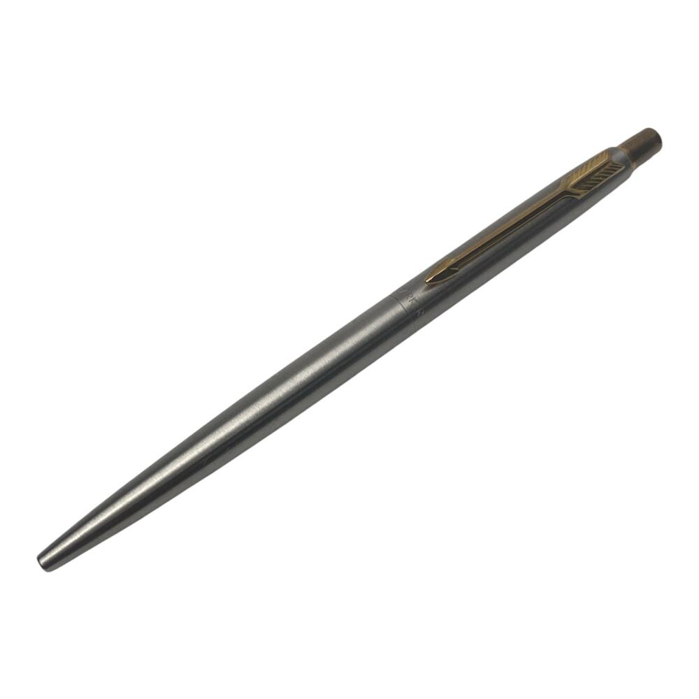 Parker Jotter Ballpoint Pen Brushed Steel Gold Arrow Clip USA Classic Refillable